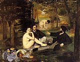 Edouard Manet Famous Paintings - Luncheon on the Grass